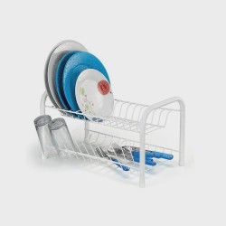 Escorredor de Louças com Porta Copos em Aço Branco - Arthi Menor preço em Escorredor de Louças com Porta Copos em Aço Branco - Arthi