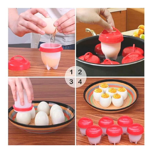 Jogo Com 4 Formas Para Cozinhar Ovos Magic Egg Em Silicone