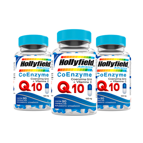 Coenzima Q10 Hollyfield + Vit C 100mg 270 Cápsulas kit com 3 Menor preço em Coenzima Q10 Hollyfield + Vit C 100mg 270 Cápsulas kit com 3