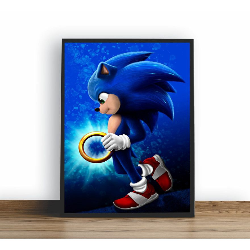 Quadro Poster Decorativo C\moldura Do Game Sonic em Promoção na Americanas