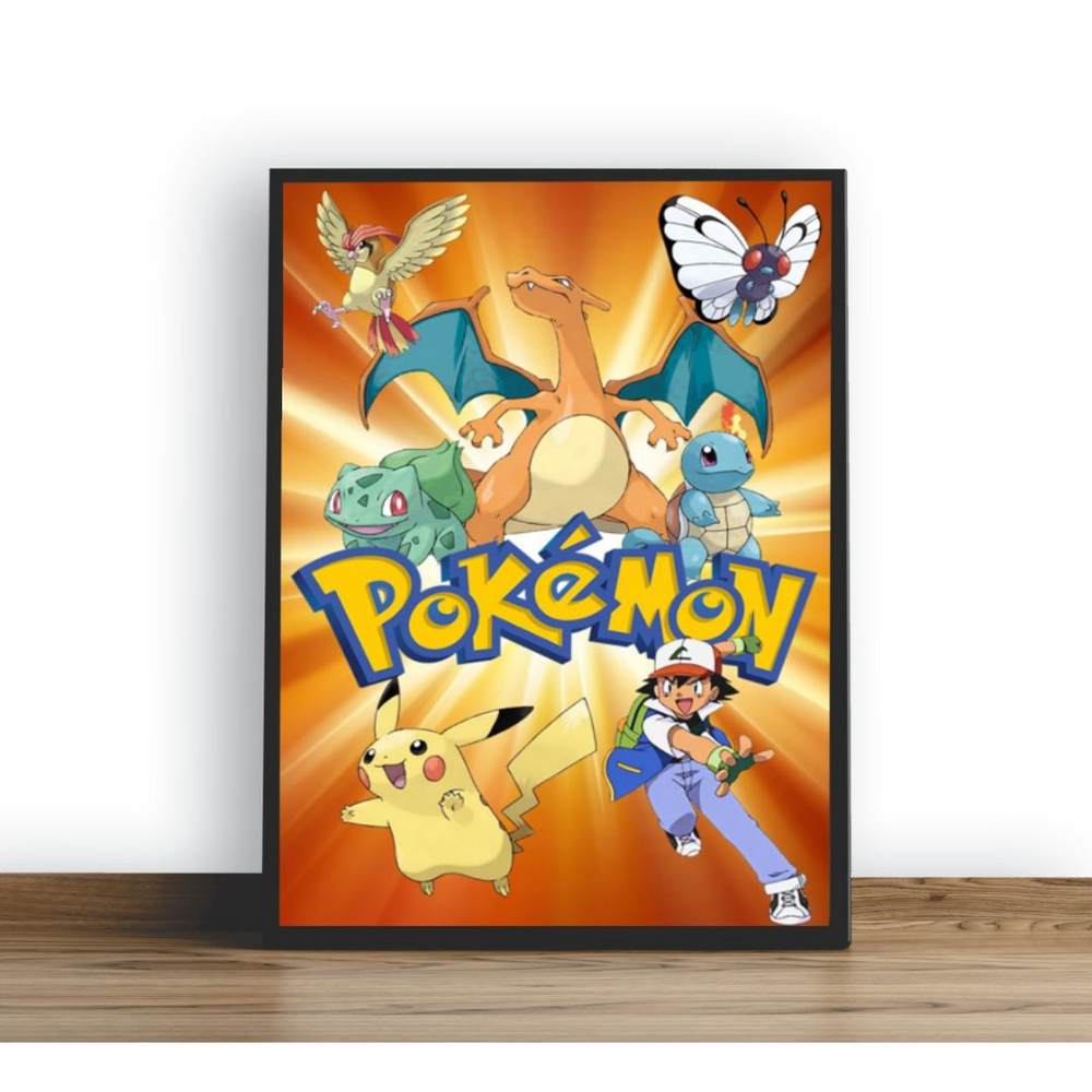 Quadro Arte Todos Os Pokemons Poster Moldurado em Promoção na Americanas