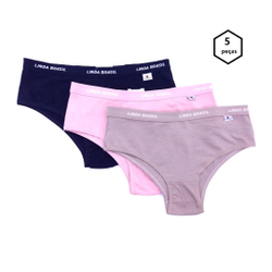 Kit 5 Calcinhas Tanga Larga Algodão Cotton Lisa/Estampada Sortidas Adulto Menor preço em Kit 5 Calcinhas Tanga Larga Algodão Cotton Lisa/Estampada Sortidas Adulto