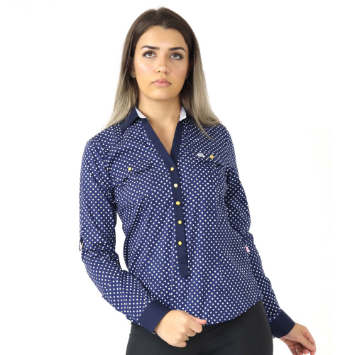 Camisa feminina de fashion bolinha