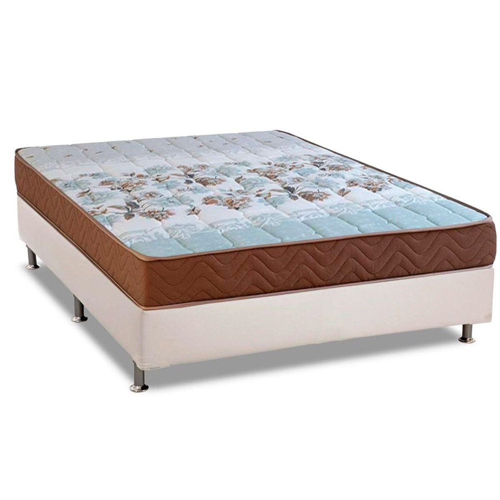 Cama Box Casal: Colchão Espuma Kappesberg D40 Sonolev + Base crc Courano  White(138x188) em Promoção na Americanas