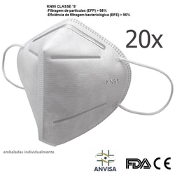 20 Máscaras Respiratoria N95 Pff2 fda ce Classe S Anvisa Menor preço em 20 Máscaras Respiratoria N95 Pff2 fda ce Classe S Anvisa