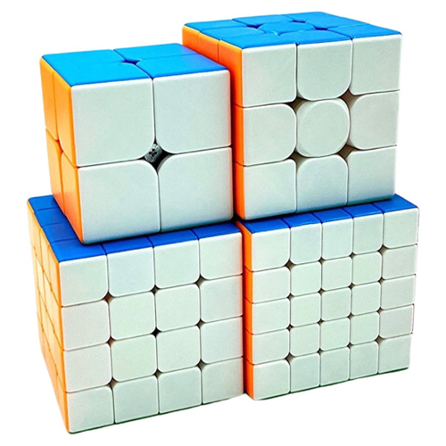 Kit Cubo Mágico Quebra Cabeça Profissional MoYu 4x4 e 5x5 - Cubo