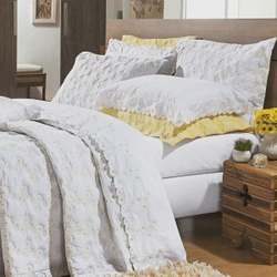 Kit Colcha Super King 200 Fios Algodão 3 Peças Nuance Bernadete Casa Branco/Amarelo é boa?
