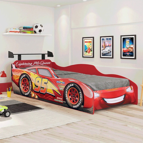 Cama Infantil Carro Drift 150x70 - Branco/Preto - RPM Móveis