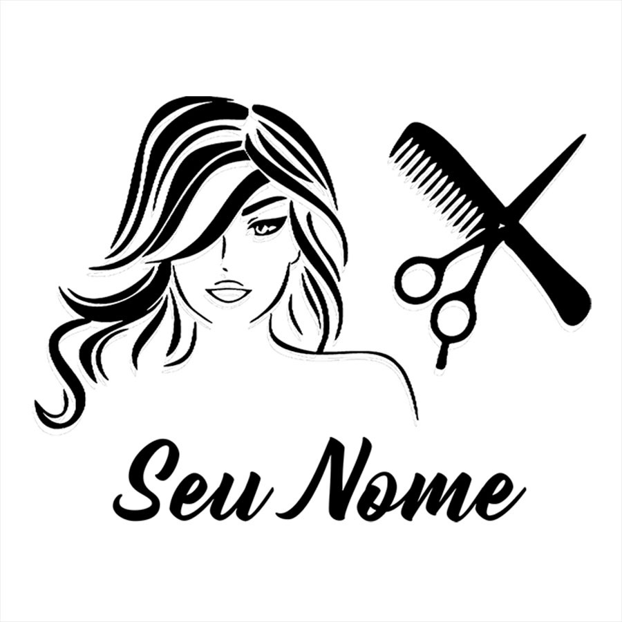 Adesivo Decorativo Salão Cabeleireiro /Nome Personalizado