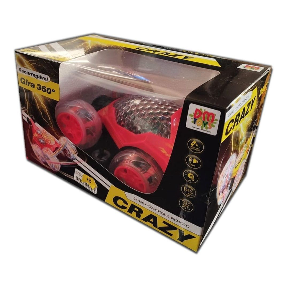 Carro Controle Remoto Crazy Gira 360 - DM Toys 5739 - TRENDS