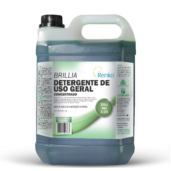 Detergente Neutro Desengordurante De Uso Geral Brillia 5 Litros Renko