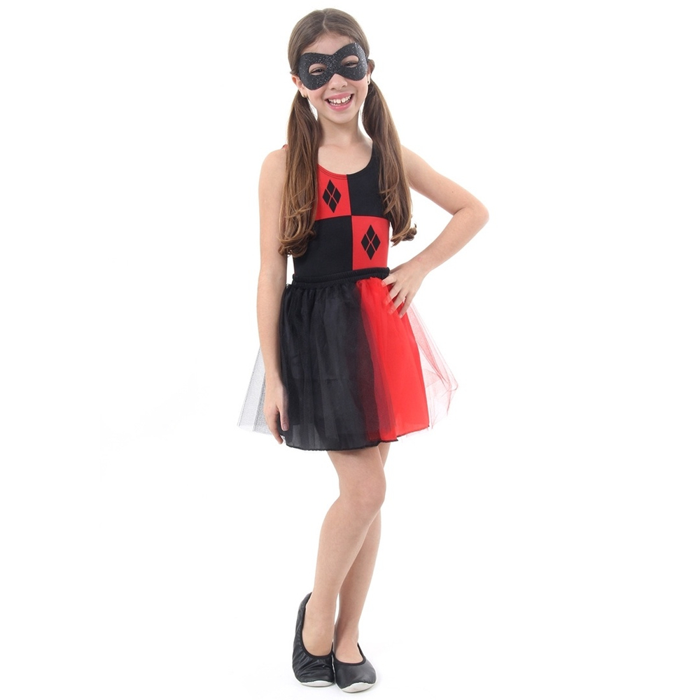 Vestido Arlequina Hallowen - Tudo Mamães