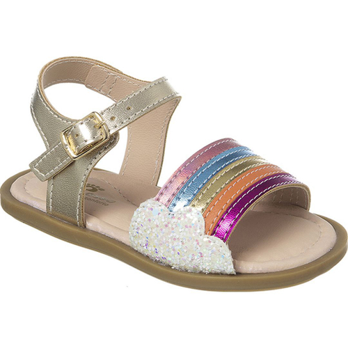 Sand lia Infantil Ortopasso Flowers Eco Menina Ouro Colorido em