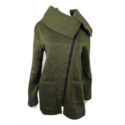 Casaco feminino outono inverno solto casaco com gola alta jaqueta com zíper lateral Menor preço em Casaco feminino outono inverno solto casaco com gola alta jaqueta com zíper lateral
