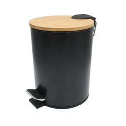 Lixeira Inox Banheiro Com Pedal e Tampa de Bambu 3 Litros Branca Redonda. Menor preço em Lixeira Inox Banheiro Com Pedal e Tampa de Bambu 3 Litros Branca Redonda.
