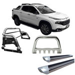 Kit Quebra mato + Estribo Perso + Santo antônio fiat toro cromo