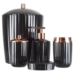 Kit Banheiro Lavabo Conjunto Lixeira Saboneteira 5 Peças Menor preço em Kit Banheiro Lavabo Conjunto Lixeira Saboneteira 5 Peças