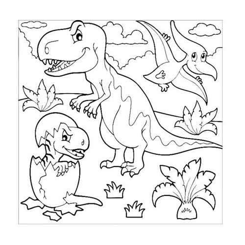 Tela Para Pintura Infantil Colorir Pintar Canvas Dinossauro com