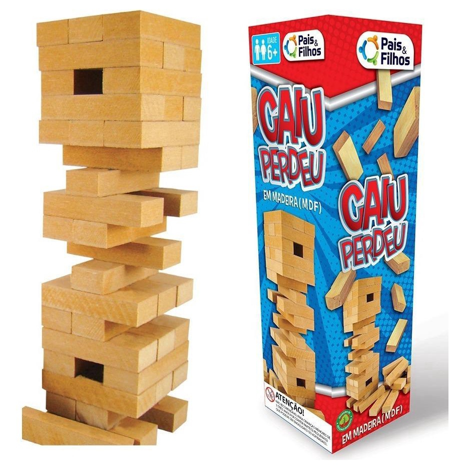 Jogo Construção Blocos de Montar + Torre Caiu Perdeu Jenga em Promoção na  Americanas