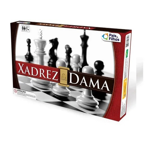 Jogo de Xadrez e Dama 2 em 1 tabuleiro dobrável de madeira tamanho oficial  peças em madeira em Promoção na Americanas