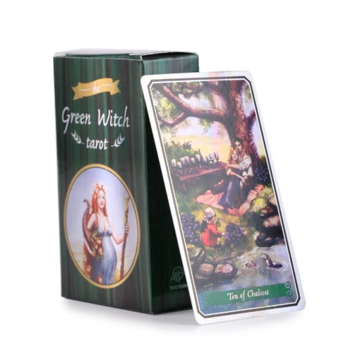 The Green Witch Tarot Deck Holográfico Tarô Da Bruxa Verde Baralho De