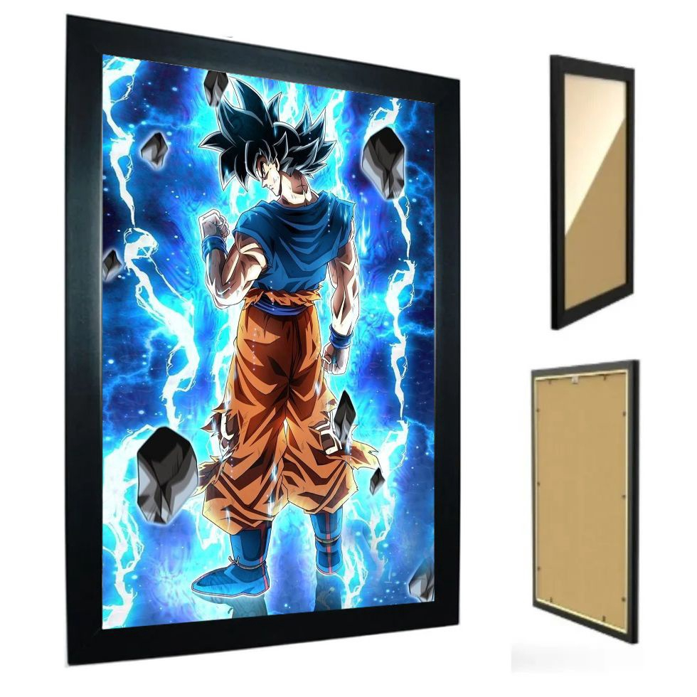 Quadro Decorativo Dragon Ball Goku Com Moldura R776