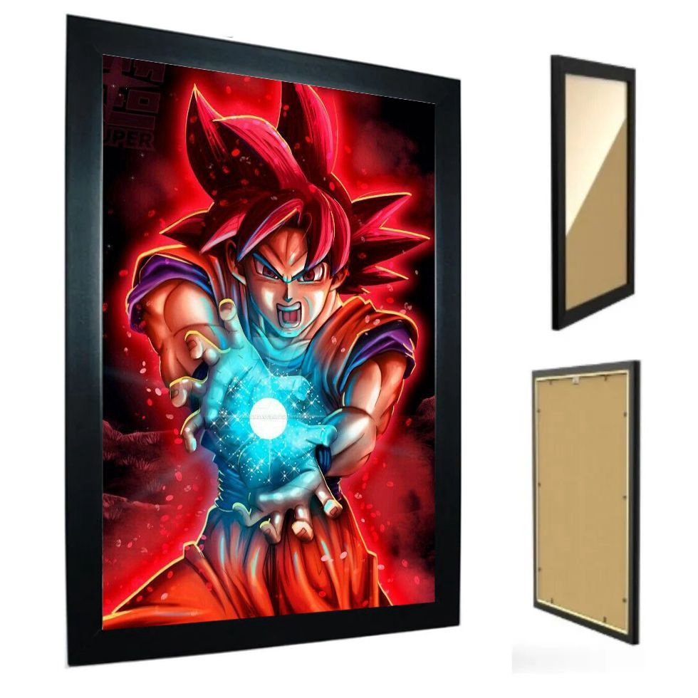 Quadro Decorativo Dragon Ball Goku Com Moldura R776