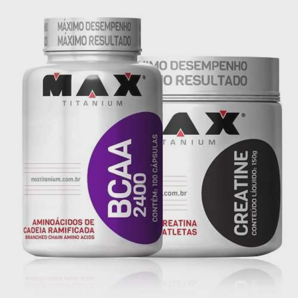 Combo Creatina Max 150g Bcaa 2400 100 Cps Max Titanium Submarino