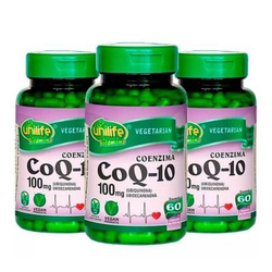 Kit 3 Coenzima CoQ-10 -100mg - 60 cápsulas cada Unilife Menor preço em Kit 3 Coenzima CoQ-10 -100mg - 60 cápsulas cada Unilife