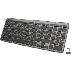 Teclado sem fio omoton, Teclado de Computador Ultra Slim com teclado numérico para computadores, desktops, PCs, Laptops com Windows 7/8 / 10, Cinza é boa?