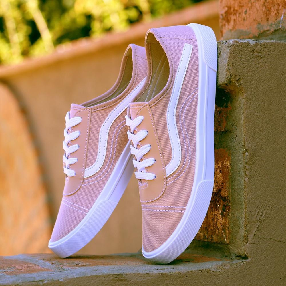 Tenis da vans 2024 rosa e branco