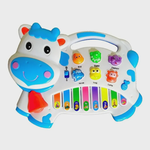 Piano Teclado Animal Brinquedo Infantil Sons Fazenda Sitio - AZUL