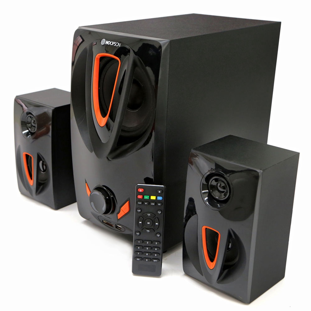 Caixa som hoopson cx pc016 system 2 1 bluetooth subwoofer 35w rms sd