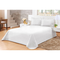 Menor preço em Kit Cobre Leito Casal Padrão 3 Peças 170 Fios Matelado Ultrassonico Branco