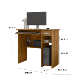 Escrivaninha 1 gaveta 1 nicho Mesa Computador Elite cor Malbec - Comprar Moveis Em Casa é boa?