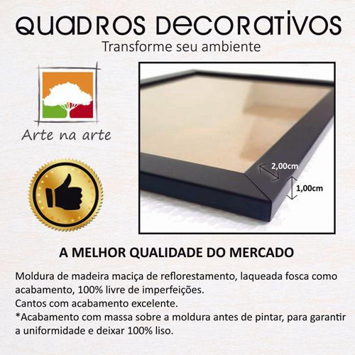 Conjunto Quadros Decorativos 3 Peças 25x25 Xadrez - Moldura Preta