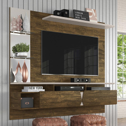 Painel para TV até 55 Canela com Off White Intense - Lukaliam Móveis Menor preço em Painel para TV até 55 Canela com Off White Intense - Lukaliam Móveis