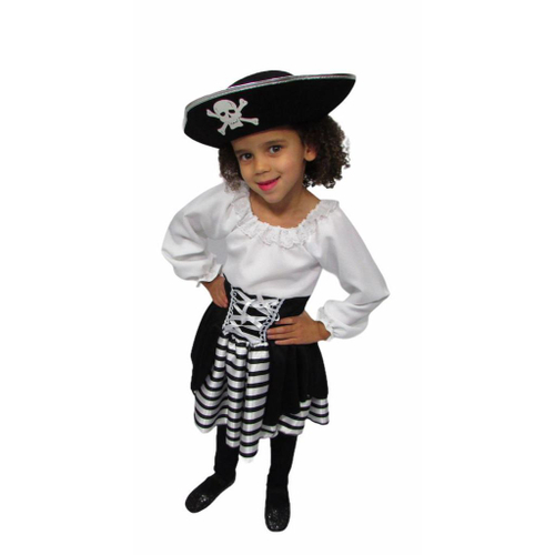 Fantasia Vestido Pirata Feminina Bebê Infantil