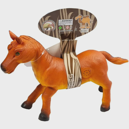 HOMCOM Cavalo de Brinquedo para Crianças acima de 3 Anos com Sons Realistas  85x28x60 cm Marrom