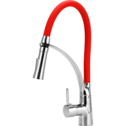Torneira Gourmet Flexível Prizi Monocomando Vermelha - KE-6001 Menor preço em Torneira Gourmet Flexível Prizi Monocomando Vermelha - KE-6001