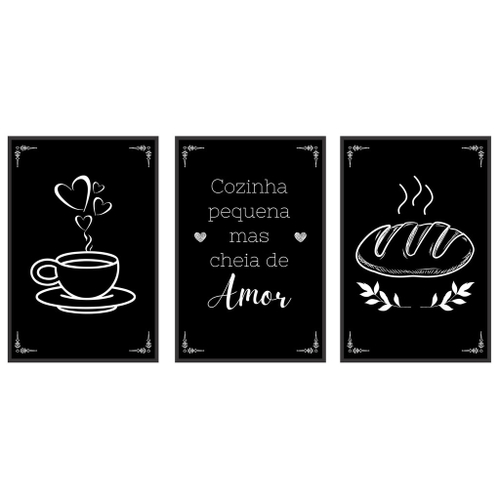 Kit 5 Quadros para Decoração Frases Café Cozinha Amor em Promoção na  Americanas