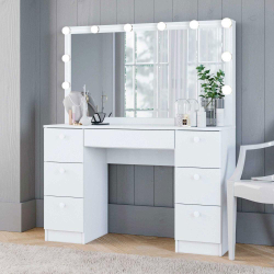 Penteadeira 7 Gavetas Pe-80 Branco com Luz Camarim Ditália Menor preço em Penteadeira 7 Gavetas Pe-80 Branco com Luz Camarim Ditália