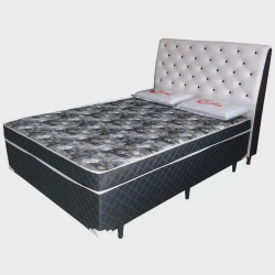 Cama Box Conjugada Casal Macio + Cabeceira Menor preço em Cama Box Conjugada Casal Macio + Cabeceira