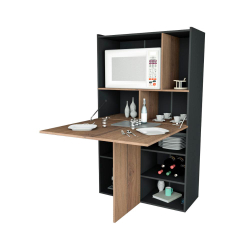 Armário de Cozinha Versátil com 02 Portas/Mesa Preto e Nogueira Appunto Móveis é boa?