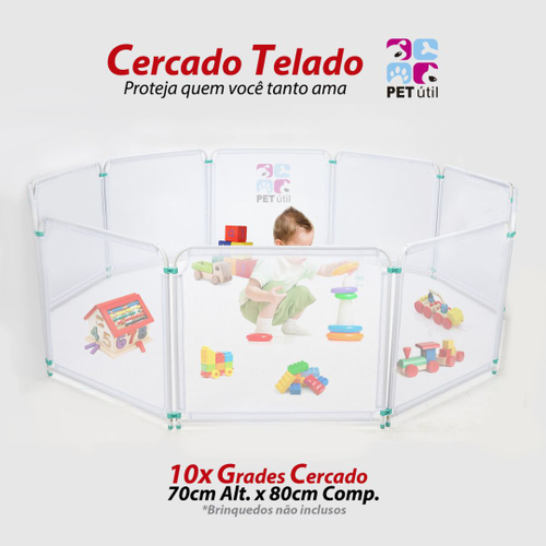 Berço Moises Encanto Cercado Para Bebe Grade Regulável Mdf