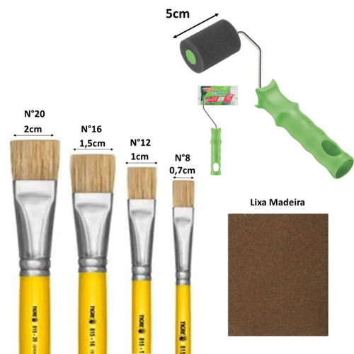 Animais Peças para Montar e Pintar SEIN - kit com Tinta e Pincel - Madeira  MDF - 40 peças