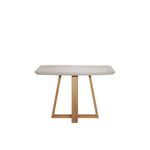 Mesa de Jantar Madeira Bennett c/ Vidro 4 lugares Cinamomo Off White Província