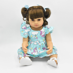 Boneca Bebê Reborn Brastoy Gatinha De 55cm 100% Silicone