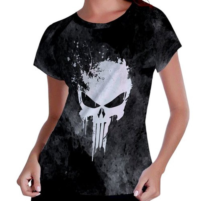 Camiseta The Punisher Marvel Camisa Justiceiro Caveira Geek