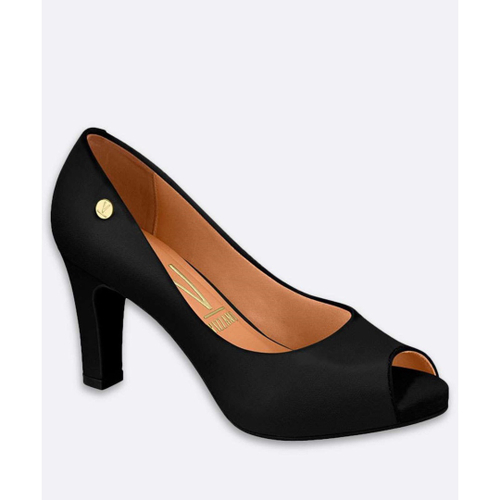 peep toe vizzano camurça preto